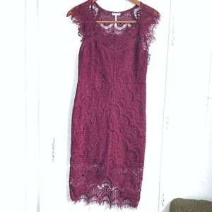 Free People Lace Slip Dress Burgundy XS